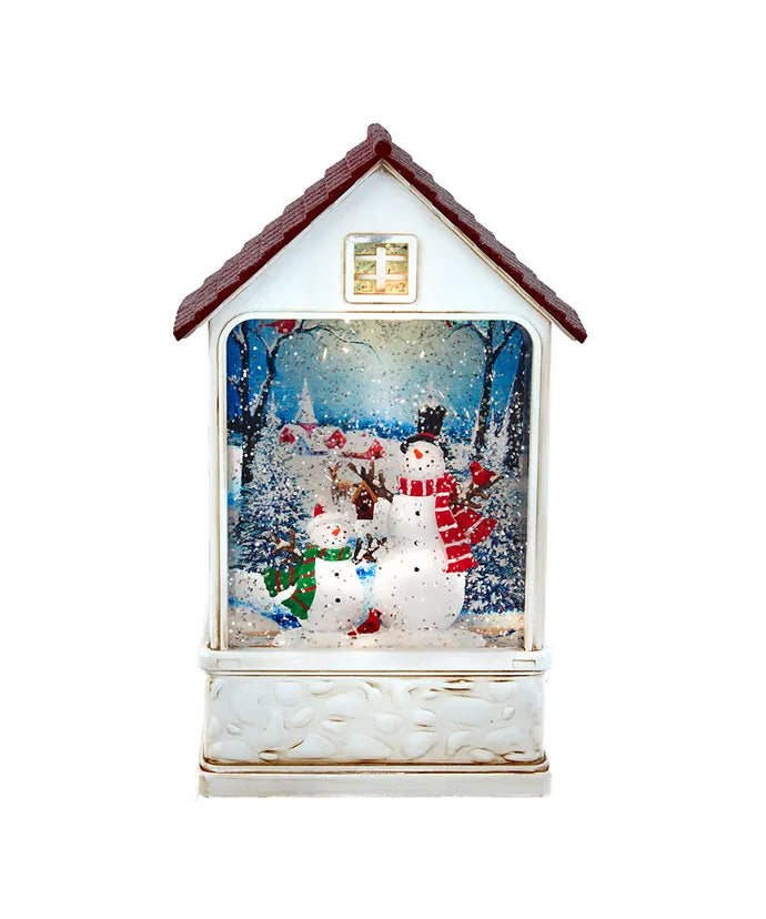 Lantern Water Motion Snowman House 9.2"