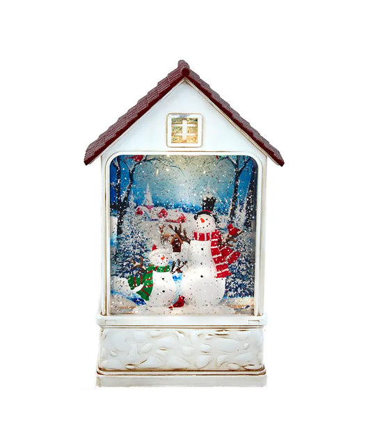 Lantern Water Motion Snowman House 9.2"