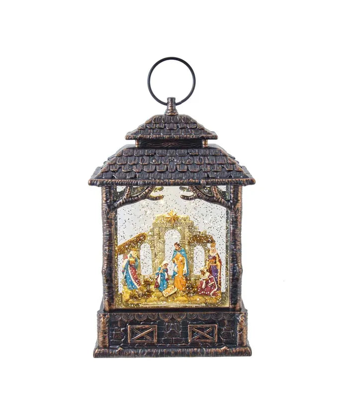 Lantern Water Motion Nativity 11"