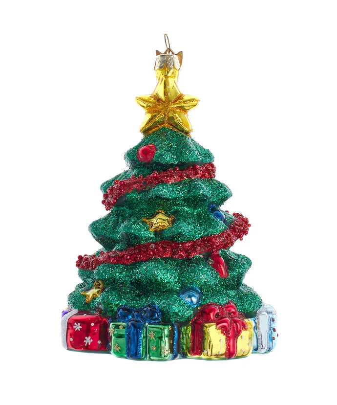 Ornament Glass Glittered Christmas Tree 5"