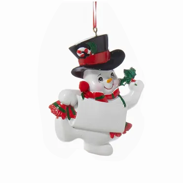 Ornament Snowman Personalization Top Hat 3.75"