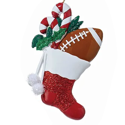 Ornament Stocking Sports Football 4.5"