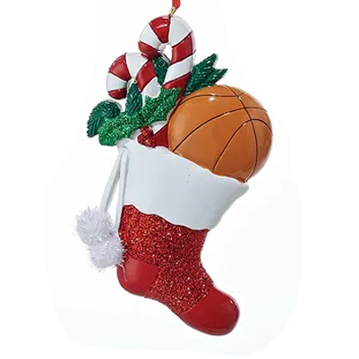 Ornament Stocking Sports Basketball 4.5"