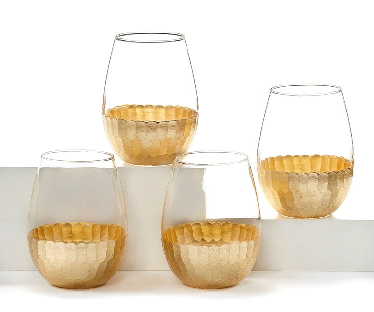 Gold Stemless Wine Glass