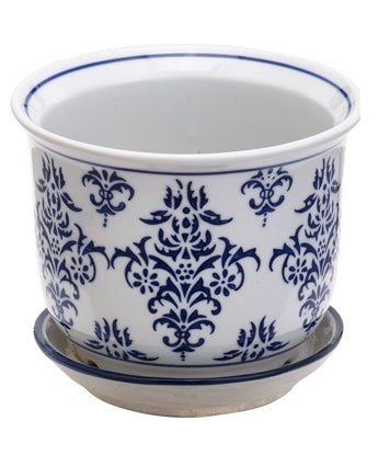Planter Blue and White Floral Small