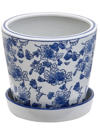 Planter Blue and White Light Floral Large