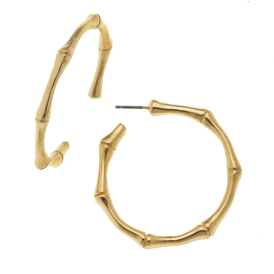 Earrings Hoop Bamboo Gold