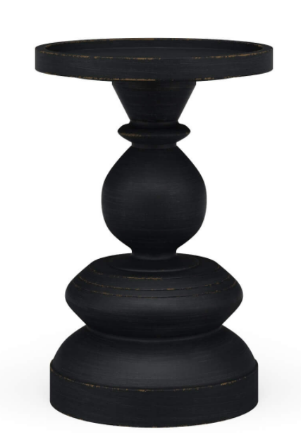 Candlestick Weathered Black Bobeche Burma Small