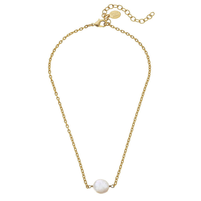 Necklace Dainty Pearl Gold