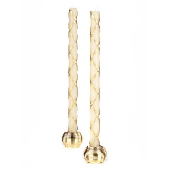 Candle Set of Two Fishnet Gold