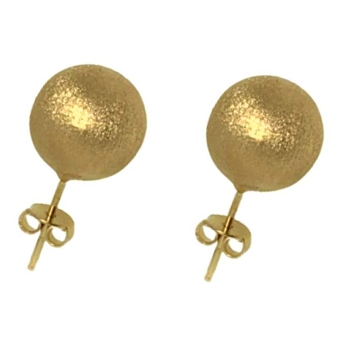 Earrings Stud Ball Gold Large