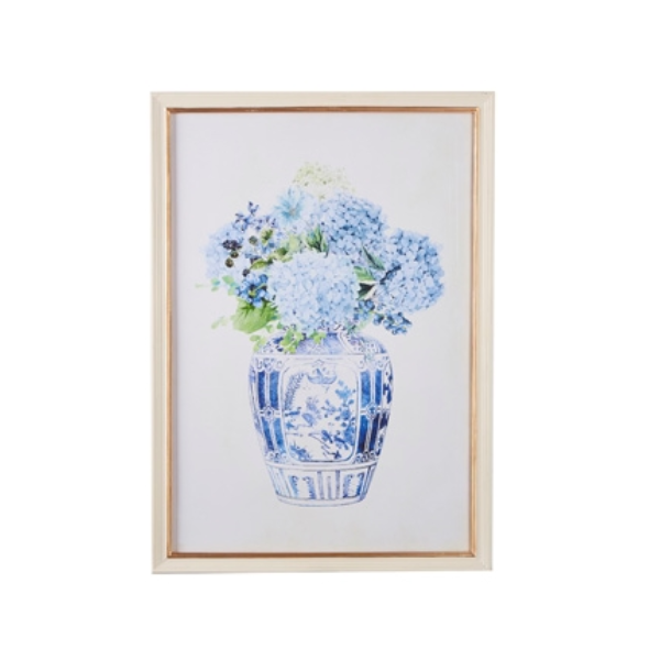Art Vase Hydrangeas White Laurel
