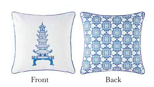 Pillow Pagoda Blue Celia