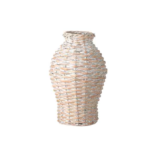 Vase White Washed Woven Small