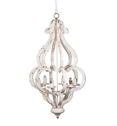 Chandelier White Weathered Maxine