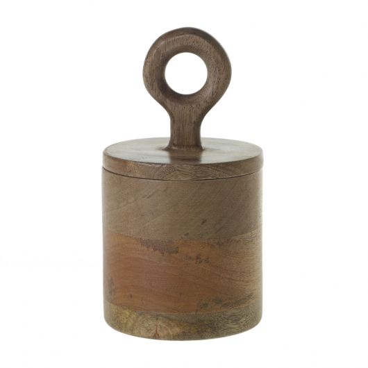 Canister with Lid Mango Wood Small