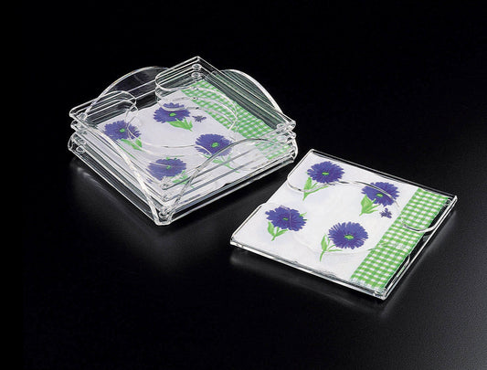 Cocktail Napkin Coaster Set w/ Holder