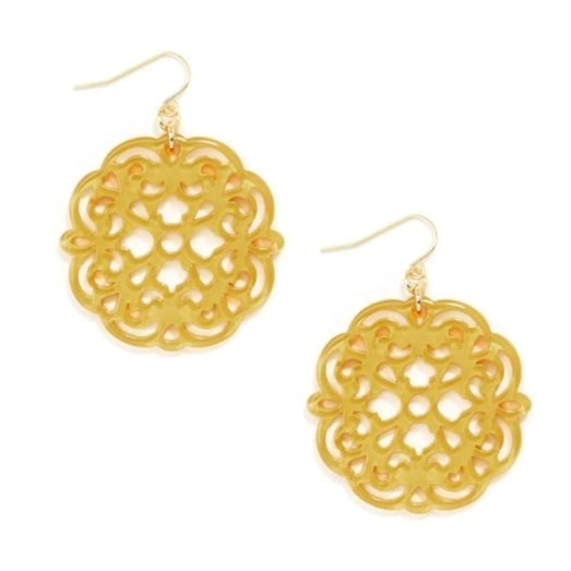 Earrings Resin Allure Honey Yellow