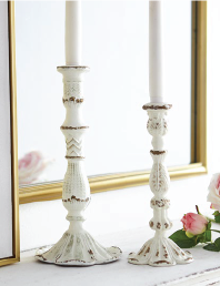 Candleholder Distressed White Small