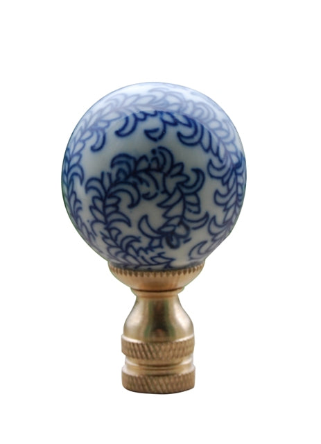 Finial Lamp Blue & White Lapis Porcelain
