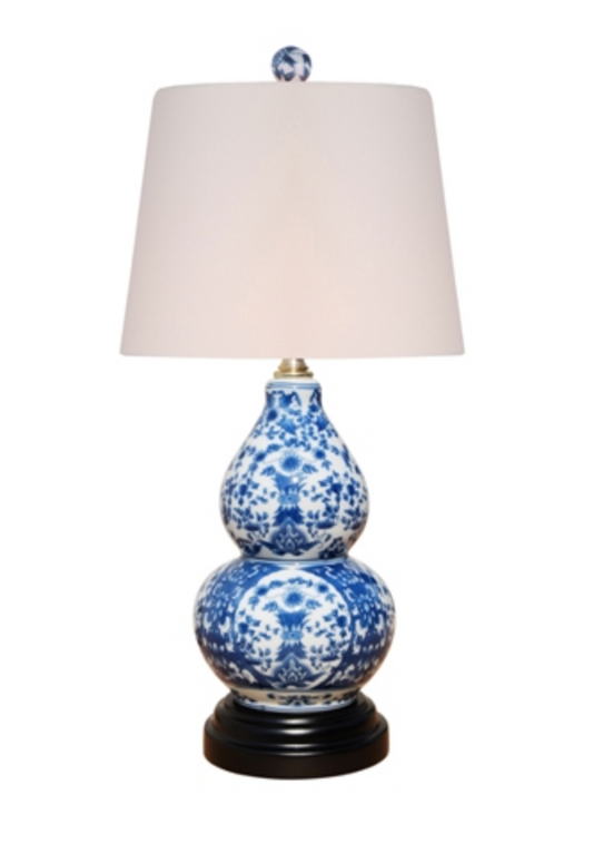 Porcelain Blue & White Gourd Lamp