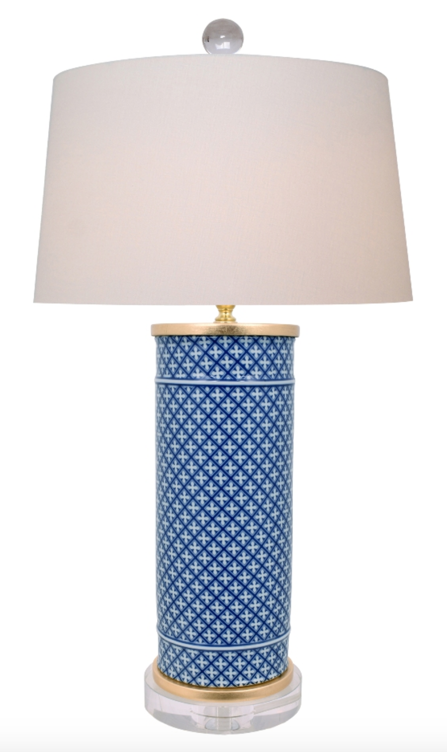 Porcelain Blue & White Lattice Lamp