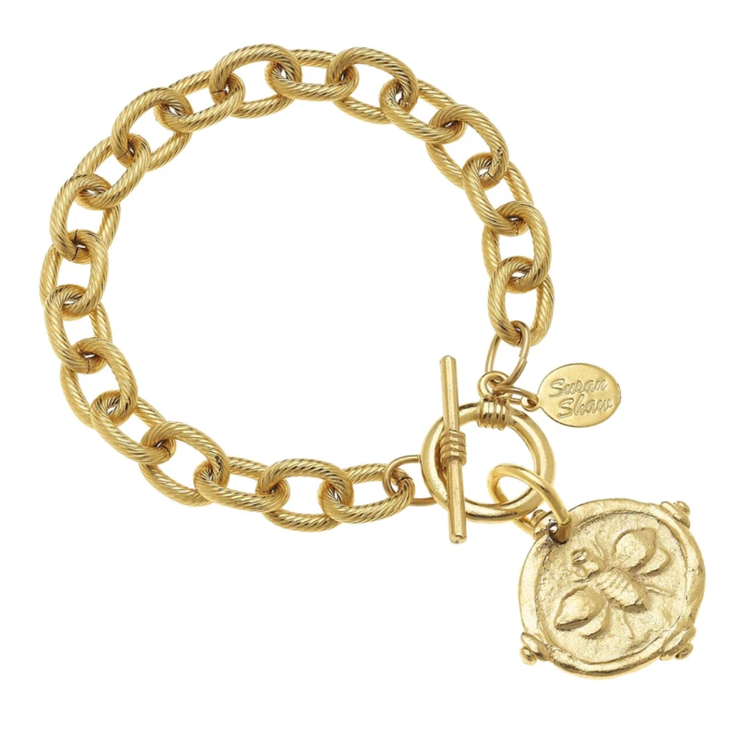 Bracelet Toggle Intaglio Bee Gold