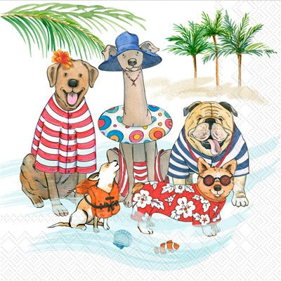 Cocktail Napkins Beach Dogs