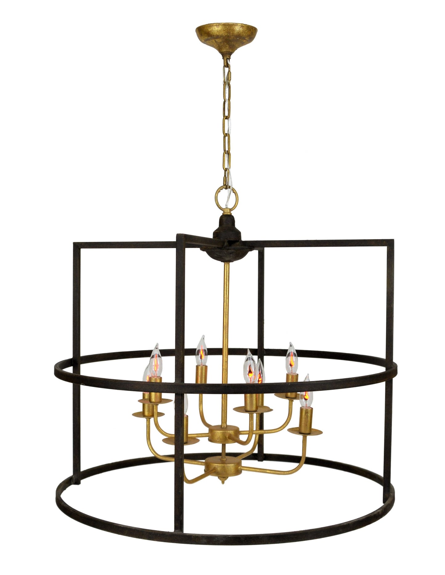 Chandelier Black & Gold