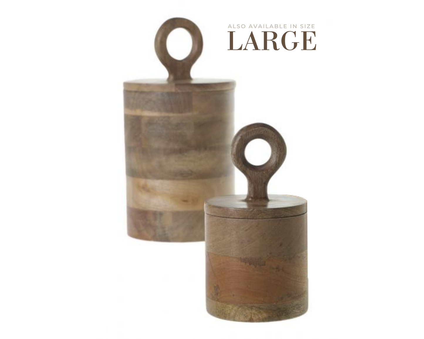 Canister with Lid Mango Wood Small
