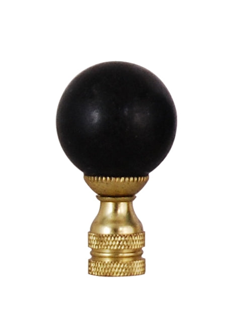 Finial Lamp Black Jade Stone with Gold Small