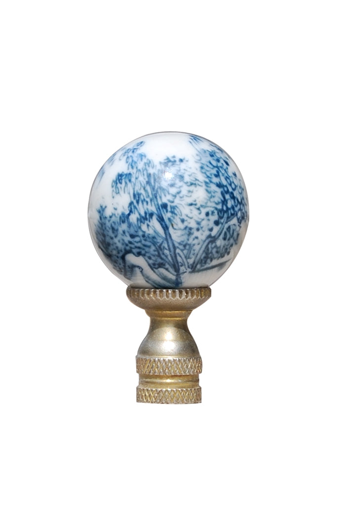 Finial Lamp Blue & White Tree Porcelain