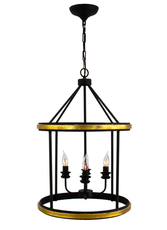 Chandelier Black & Gold Round