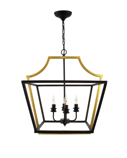 Chandelier Black & Gold Squares