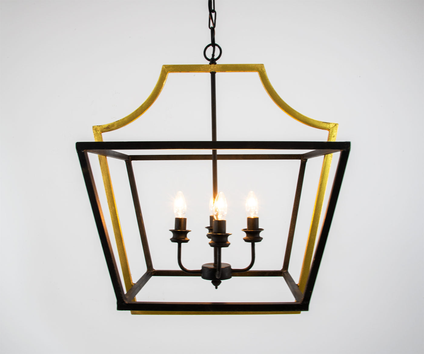 Chandelier Black & Gold Squares