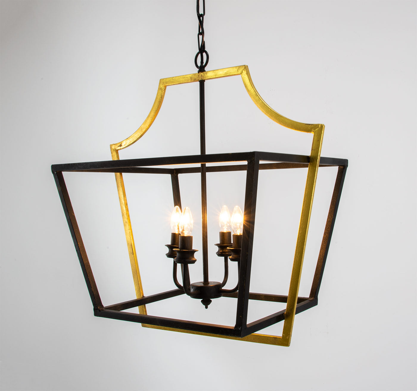 Chandelier Black & Gold Squares