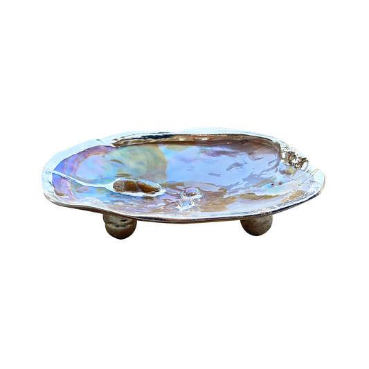 Dish Cabebe Clam Pearl Footed Silver