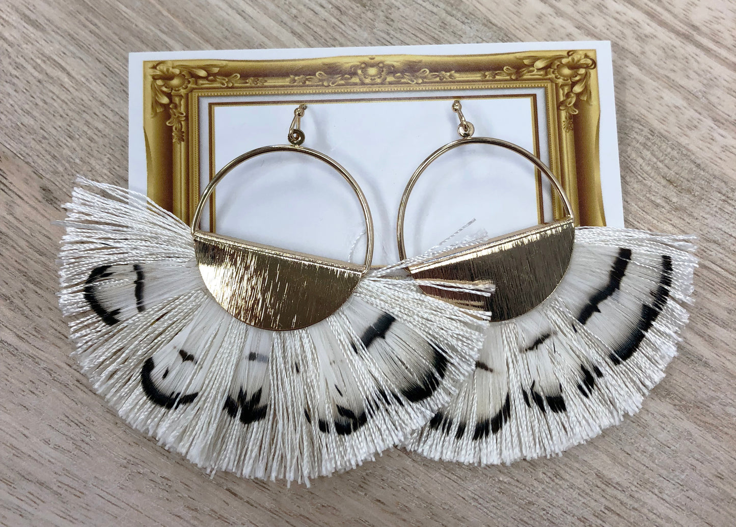 Feather & Tassel Hoop Earrings