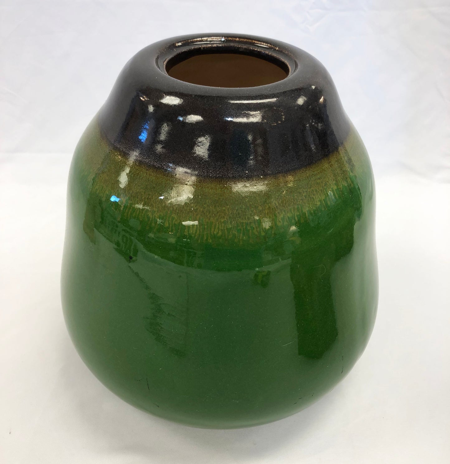 Green & Brown Ceramic Vase