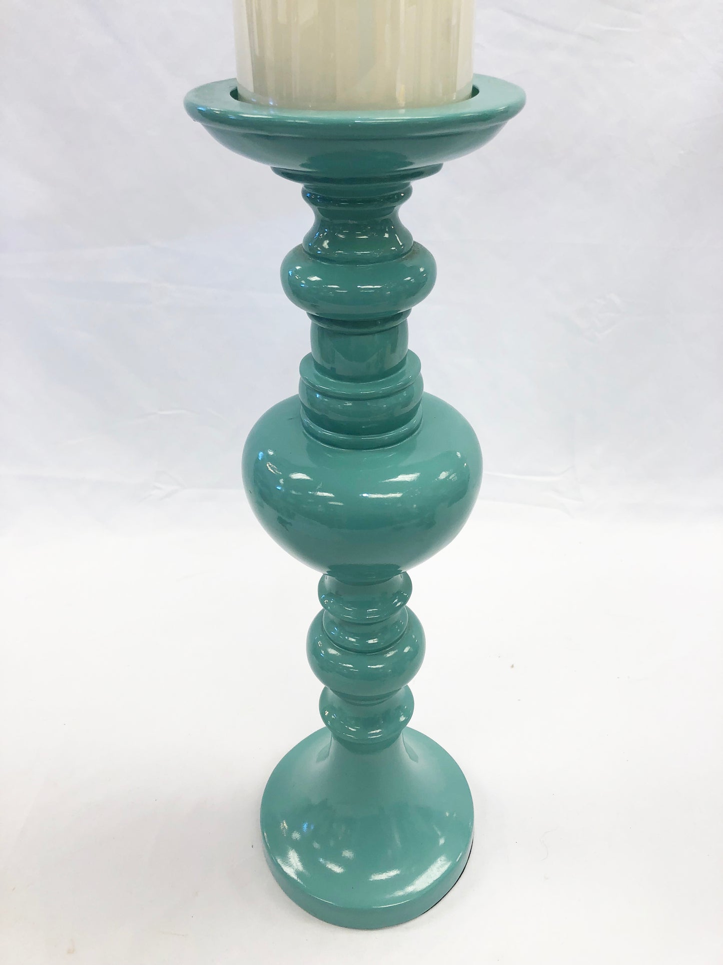 Teal Resin Candle Holders