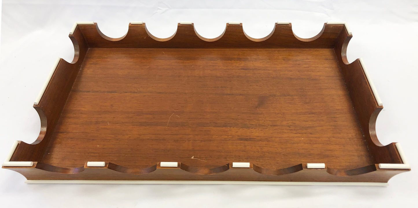 Wood with White Trim Tray
