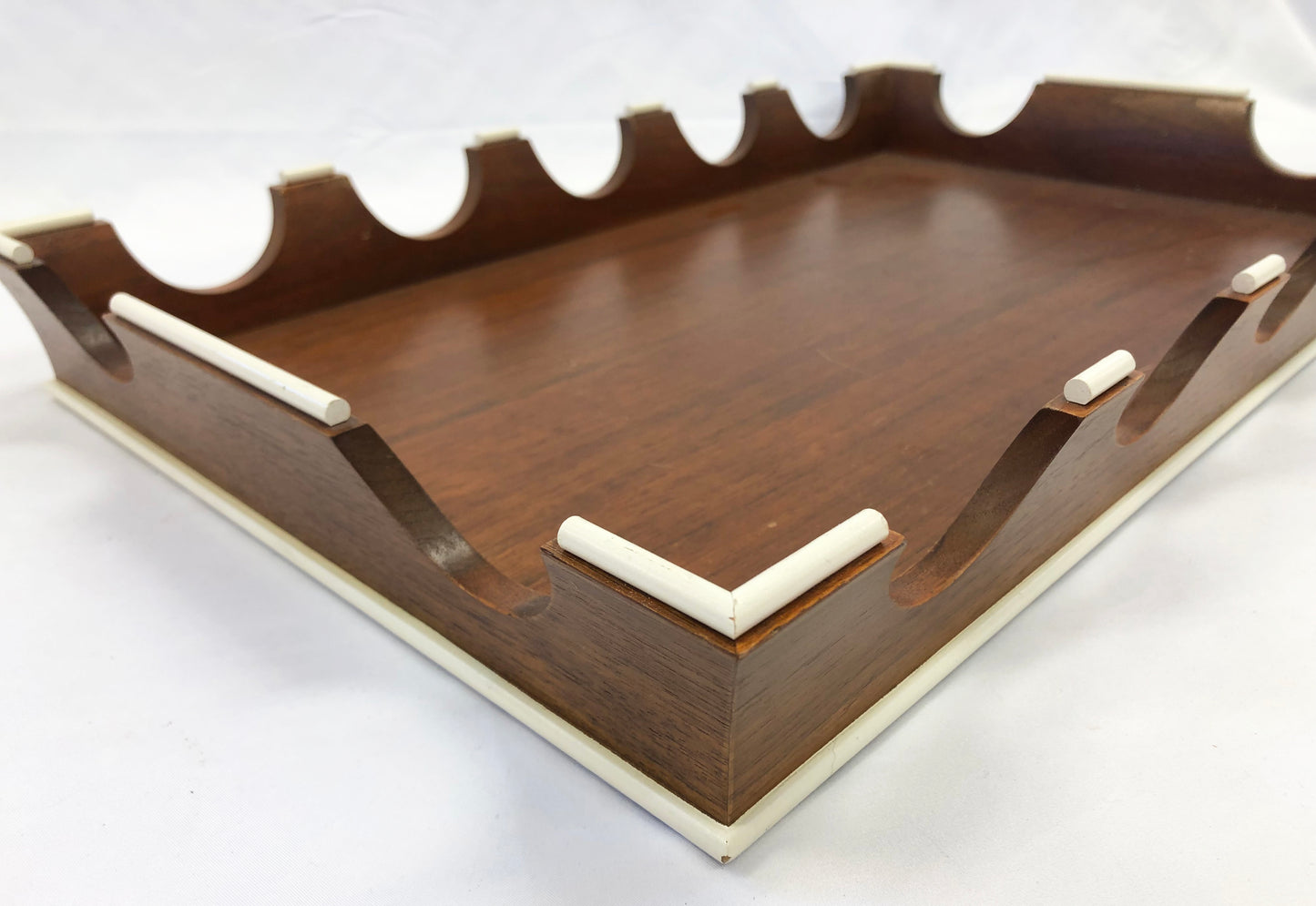 Wood with White Trim Tray