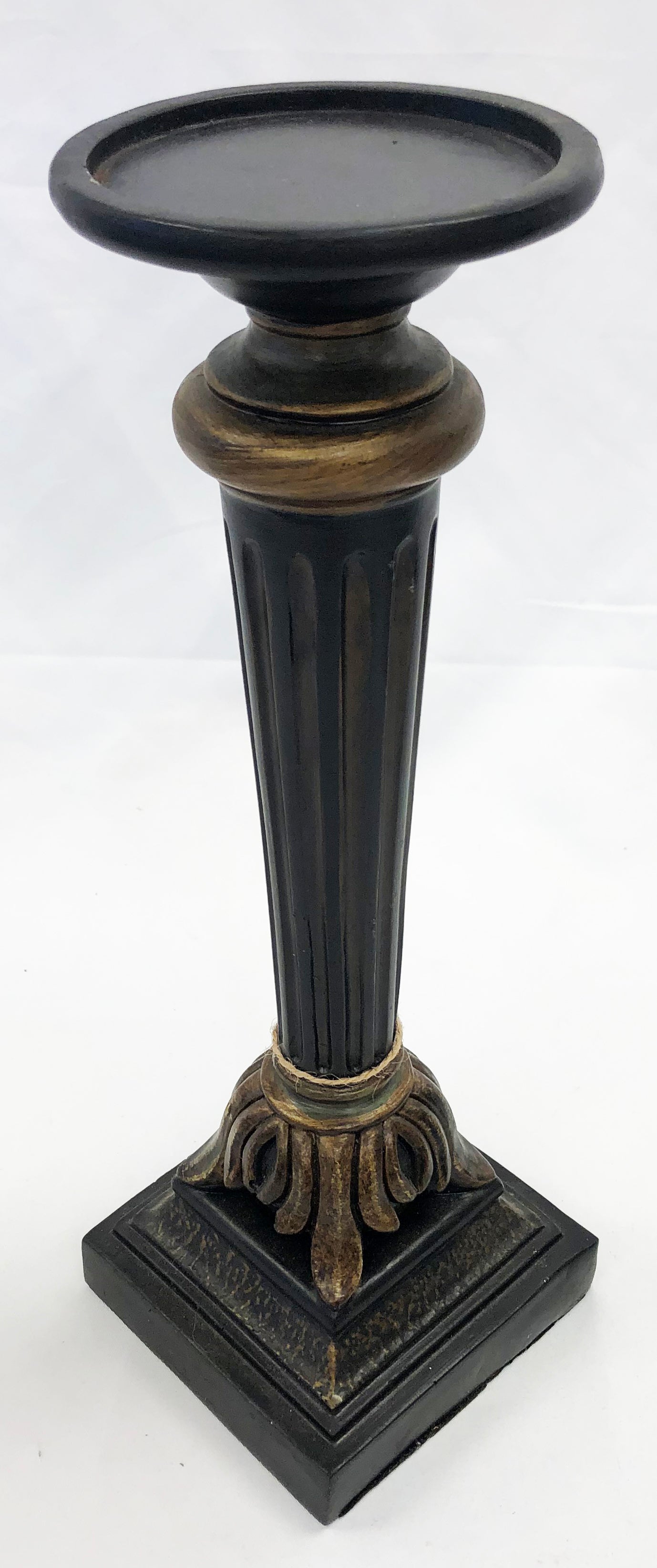 Candle Holder Black with Gold Pillar