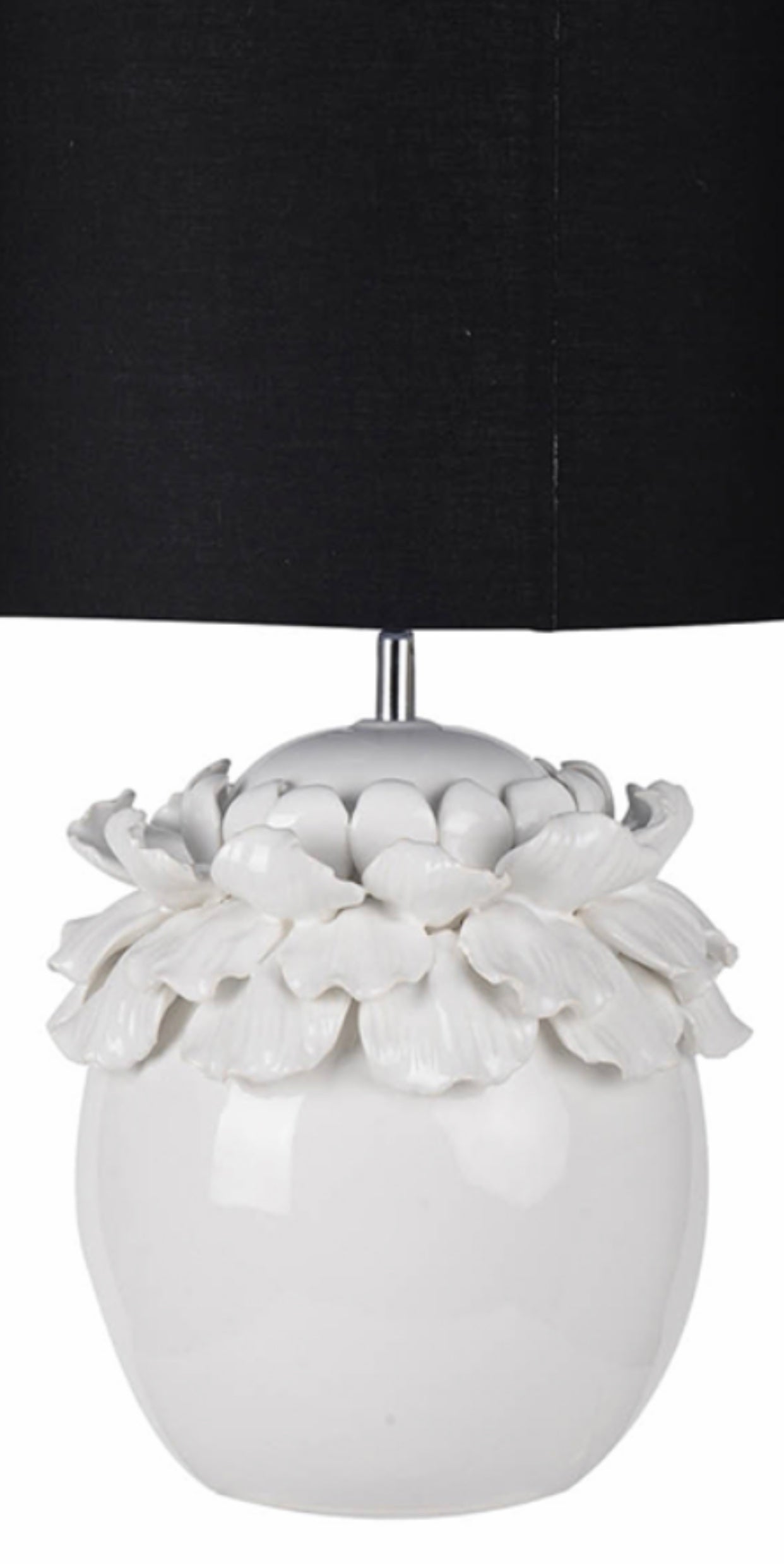 Lamp Floral White Ceramic