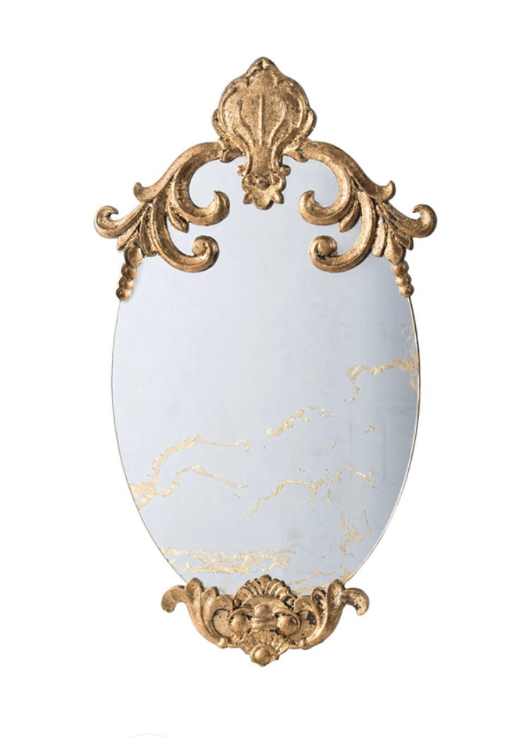 Mirror, Gold Oval Scroll