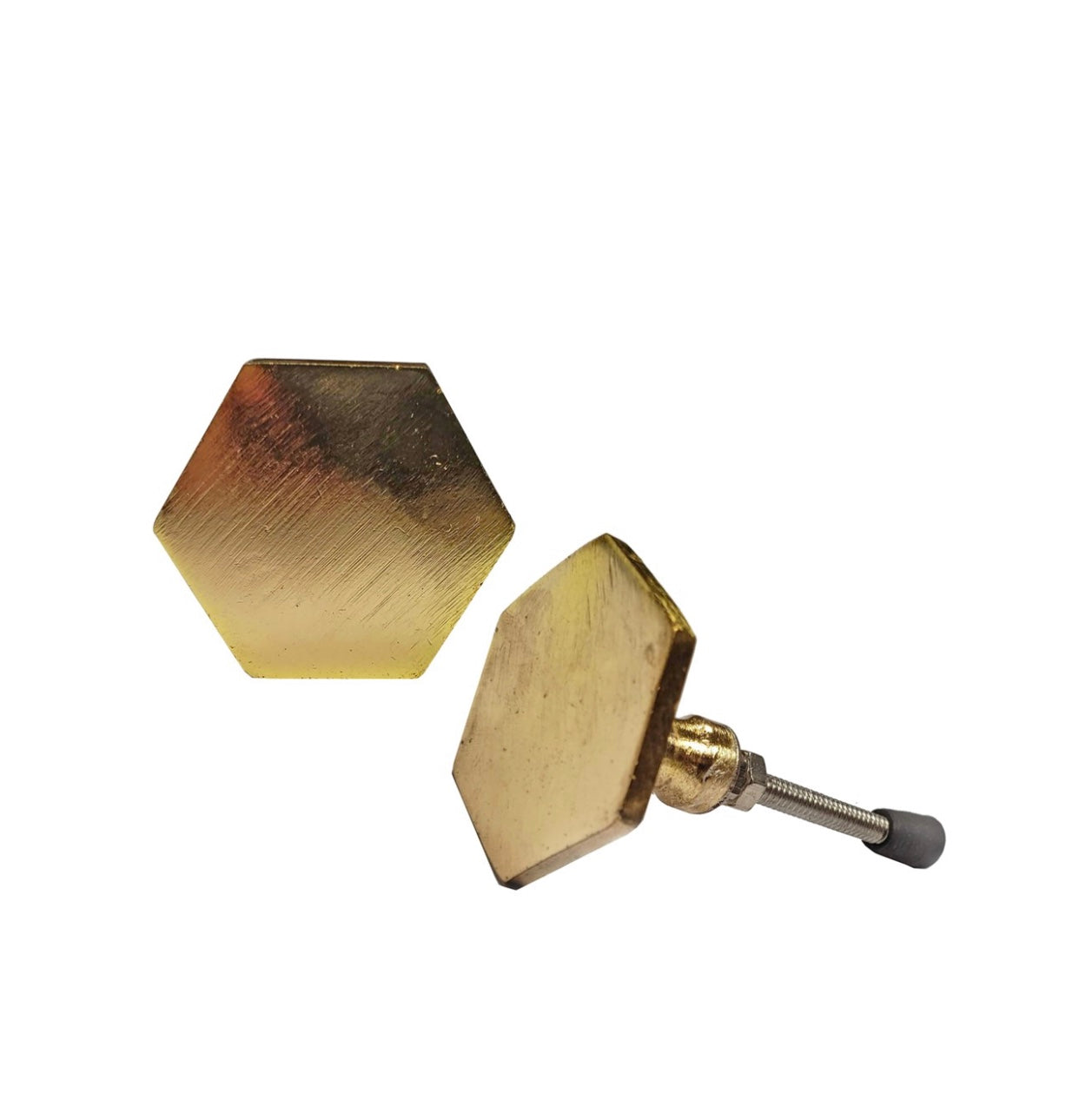 Thin Brass Hexagon Knob