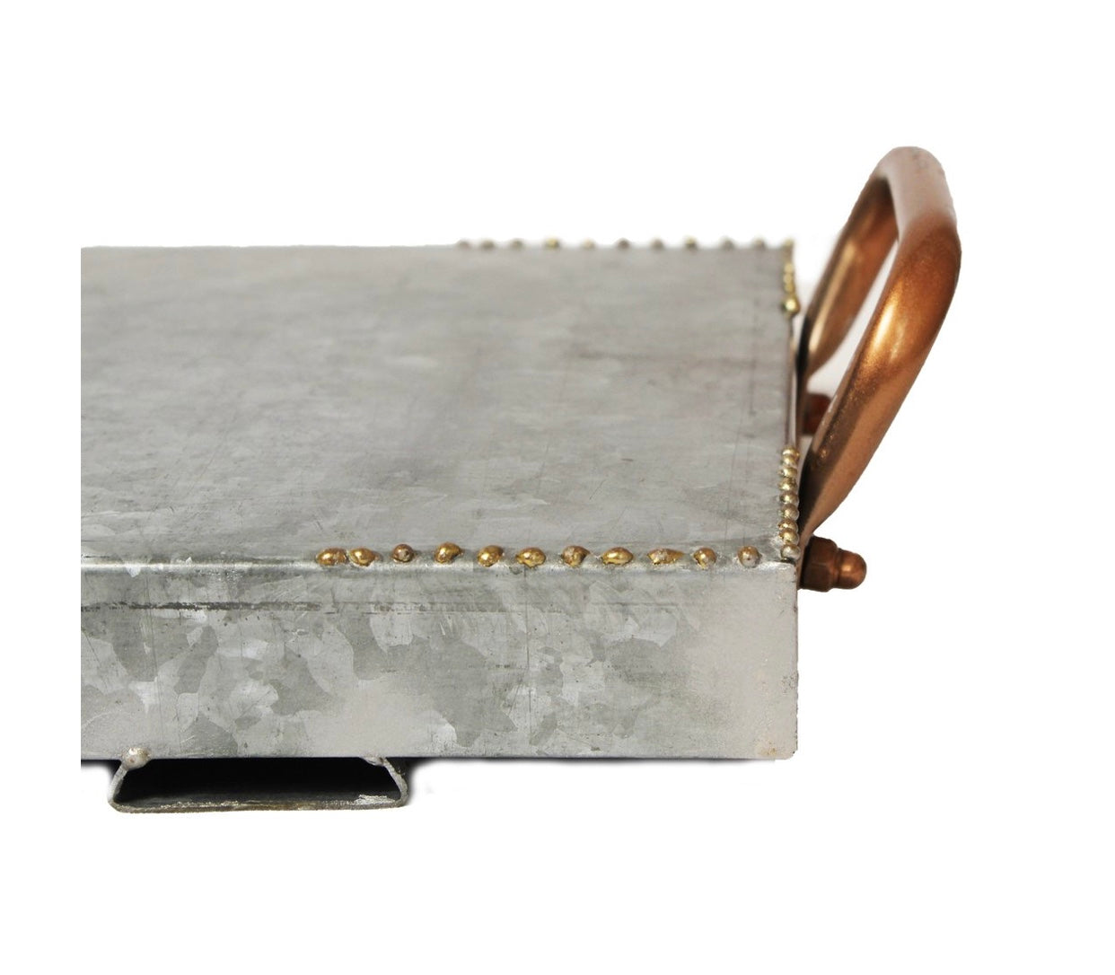 Galvanized Banquet Board with Copper Handles 39"