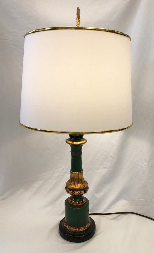 Vintage Green & Gold Lamp
