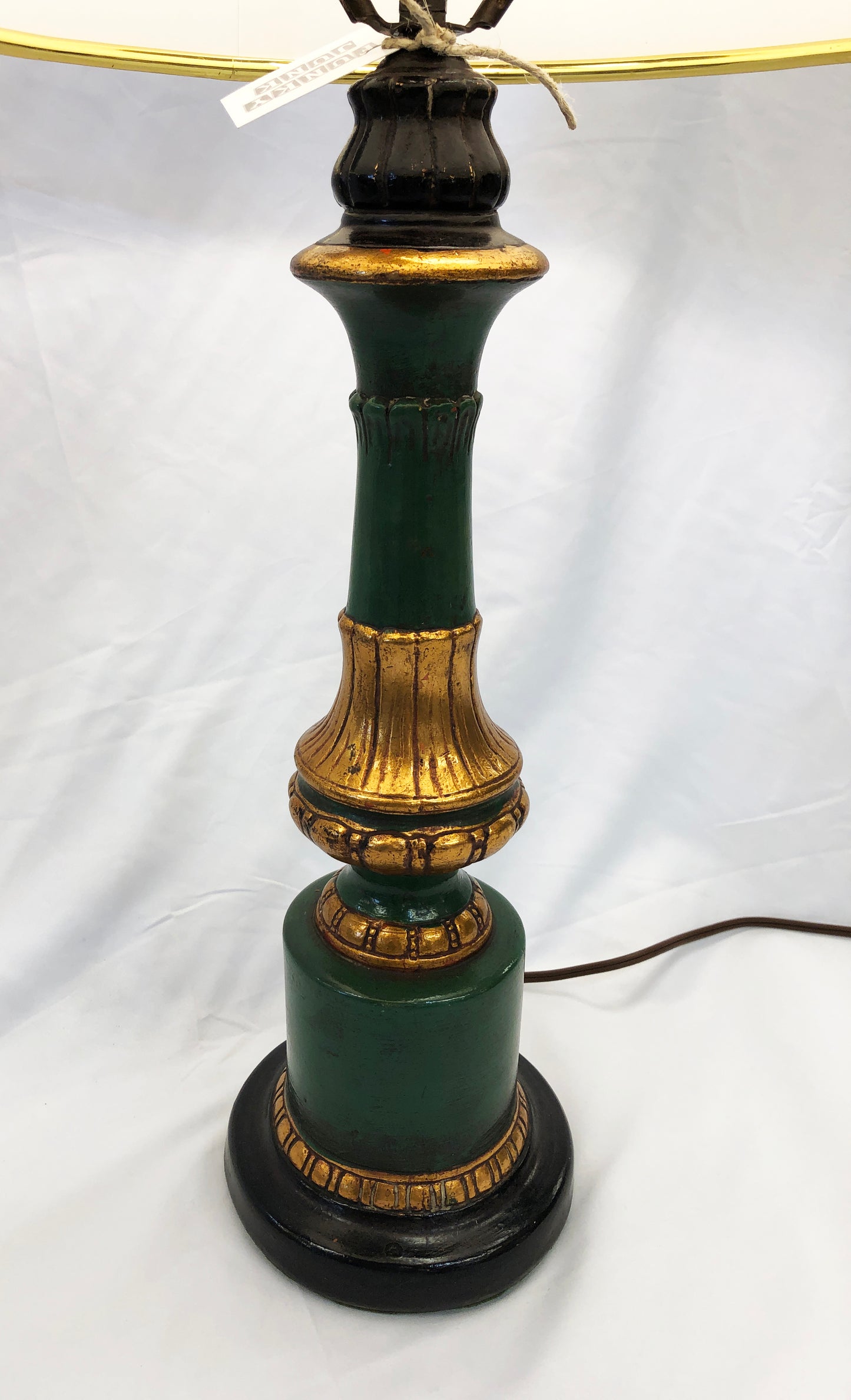Vintage Green & Gold Lamp