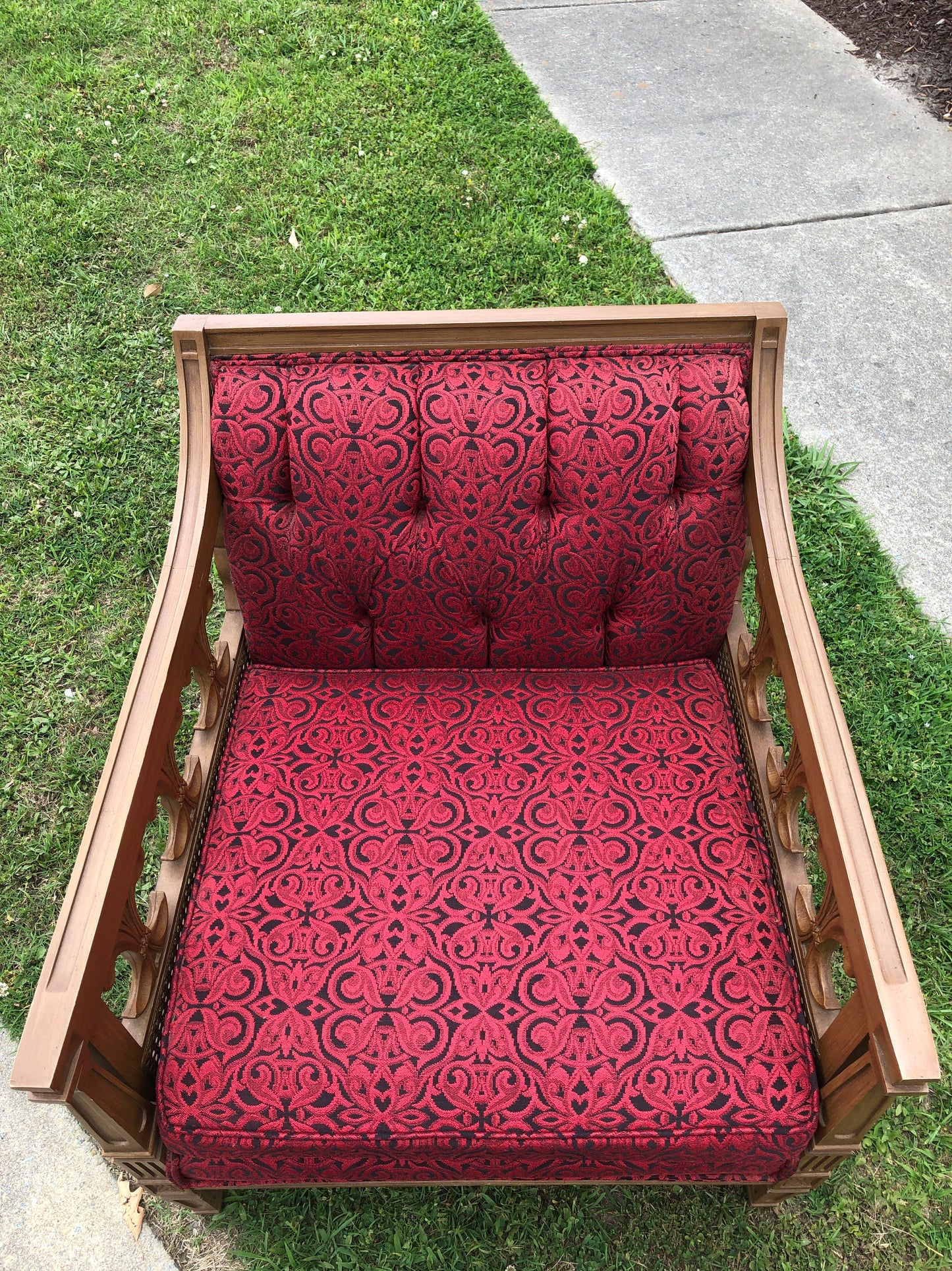 Vintage Crestwood Red & Black Upholstered Chair
